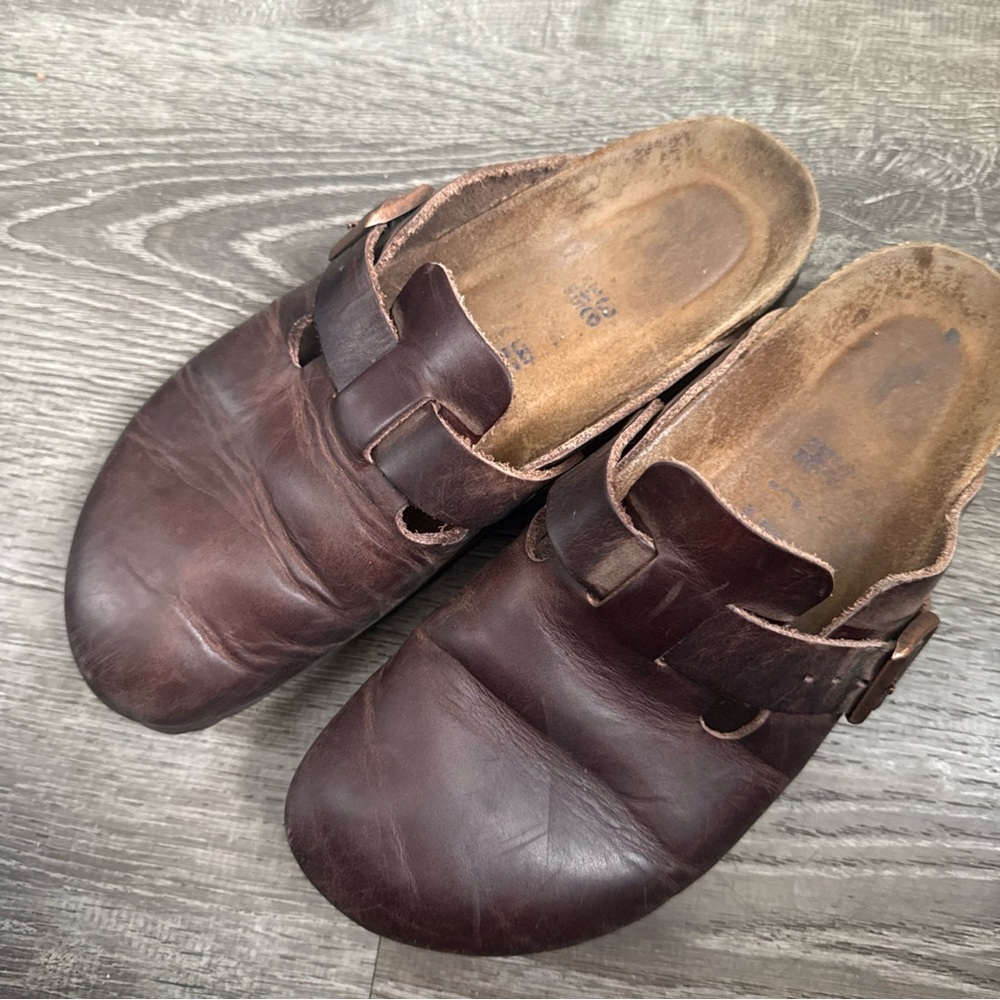 Birkenstock Brown Leather Mules